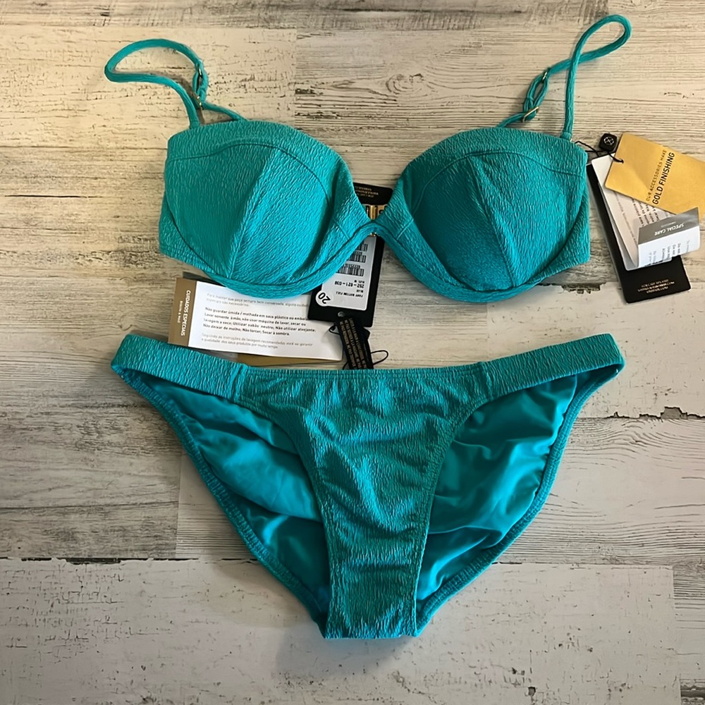 Vix Bikini Taylor Bandeau Top Size Large/ Fany Bottom Full Size Medium NWT